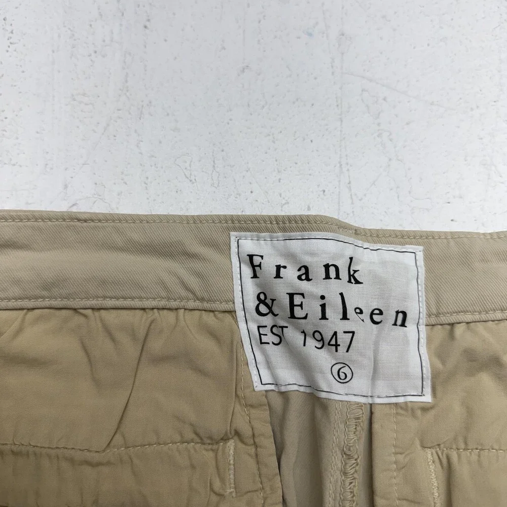 Frank & Eileen Pants Womens 6 Beige Wicklow Chino Crop Twill Stretch Pockets - Picture 3 of 9
